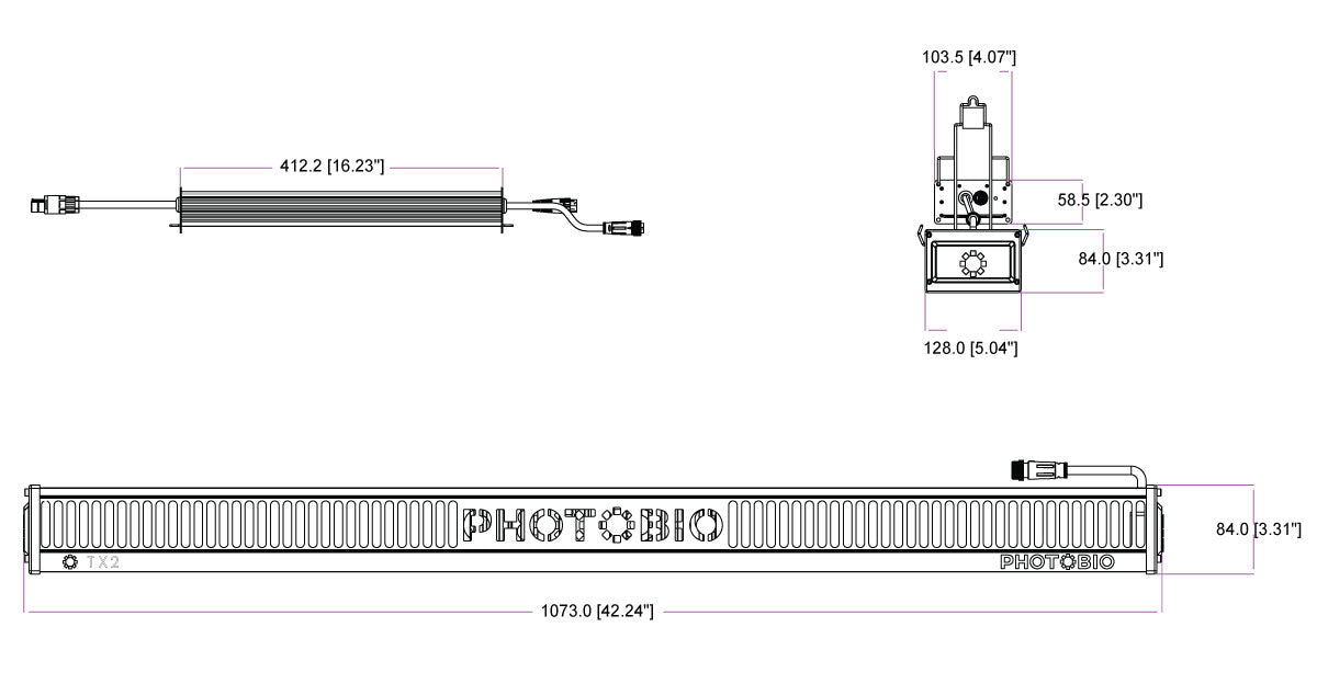 PHOTOBIO TX2 LED, 800W, 200-480V S5, (10' Leads Cord)